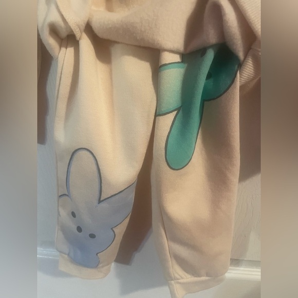 Peeps Bunny Print Kids Sweatshirt and Pants Set! NWOT! Size 2t - Picture 4 of 5